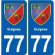 77 Guignes blason autocollant plaque stickers ville