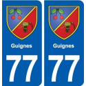 77 Guignes blason autocollant plaque stickers ville