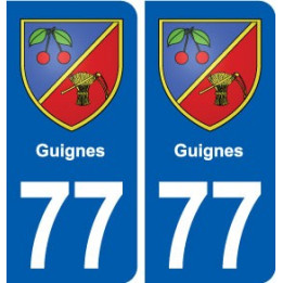 77 Guignes blason autocollant plaque stickers ville