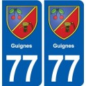 77 Guignes blason autocollant plaque stickers ville