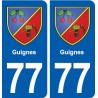 77 Guignes blason autocollant plaque stickers ville