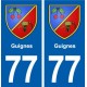 77 Guignes blason autocollant plaque stickers ville