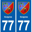 77 Guignes blason autocollant plaque stickers ville