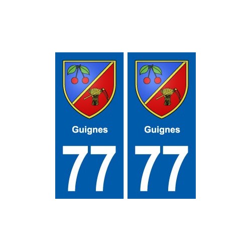 77 Guignes blason autocollant plaque stickers ville