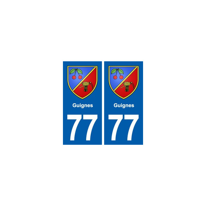 77 Guignes blason autocollant plaque stickers ville