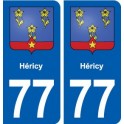 77 Héricy blason autocollant plaque stickers ville