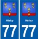 77 Héricy blason autocollant plaque stickers ville