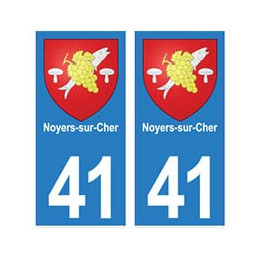 41 Noyers-sur-cher autocollant plaque blason armoiries stickers département ville