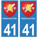 41 Noyers-sur-cher autocollant plaque blason armoiries stickers département ville