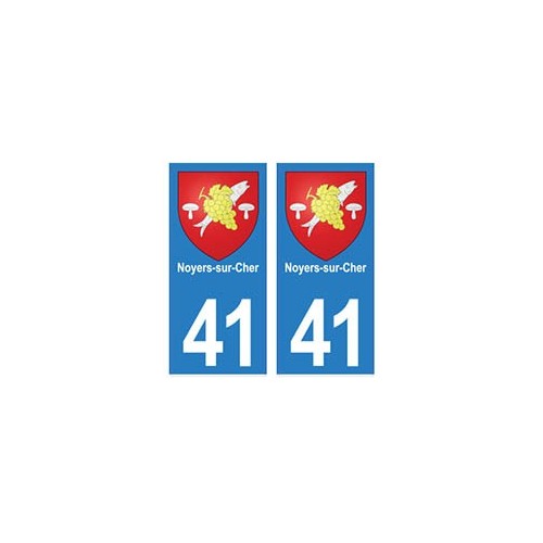 41 Noyers-sur-cher autocollant plaque blason armoiries stickers département ville
