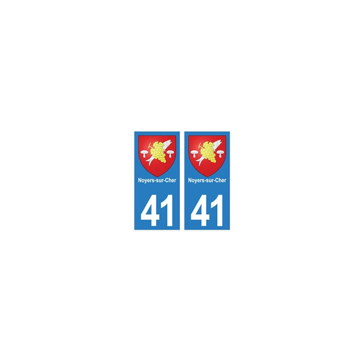 41 Noyers-sur-cher autocollant plaque blason armoiries stickers département ville