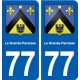 77 La Grande-Paroisse blason autocollant plaque stickers ville