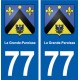 77 La Grande-Paroisse blason autocollant plaque stickers ville