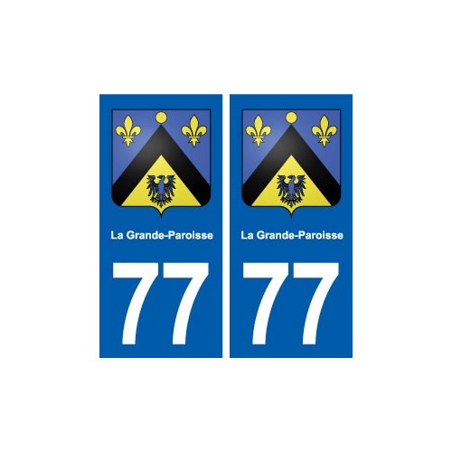 77 La Grande-Paroisse blason autocollant plaque stickers ville