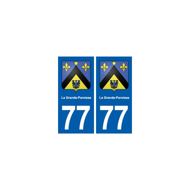 77 La Grande-Paroisse blason autocollant plaque stickers ville