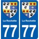 77 La Rochette blason autocollant plaque stickers ville