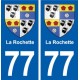 77 La Rochette blason autocollant plaque stickers ville