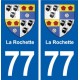 77 La Rochette blason autocollant plaque stickers ville
