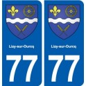 77 Lizy-sur-Ourcq blason autocollant plaque stickers ville