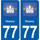 77 Oissery blason autocollant plaque stickers ville