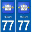 77 Oissery blason autocollant plaque stickers ville