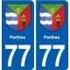 77 Perthes blason autocollant plaque stickers ville