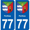 77 Perthes blason autocollant plaque stickers ville
