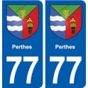 77 Perthes blason autocollant plaque stickers ville