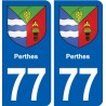77 Perthes blason autocollant plaque stickers ville
