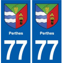 77 Perthes blason autocollant plaque stickers ville