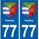 77 Perthes blason autocollant plaque stickers ville