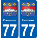 77 Pommeuse blason autocollant plaque stickers ville