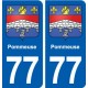 77 Pommeuse blason autocollant plaque stickers ville
