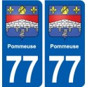 77 Pommeuse blason autocollant plaque stickers ville