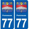 77 Pommeuse blason autocollant plaque stickers ville