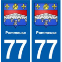 77 Pommeuse blason autocollant plaque stickers ville