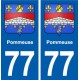 77 Pommeuse blason autocollant plaque stickers ville