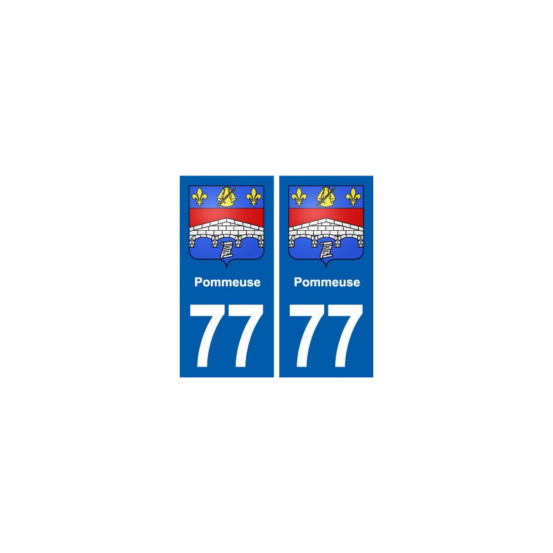 77 Pommeuse blason autocollant plaque stickers ville