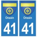 41 Onzain autocollant plaque blason armoiries stickers département ville