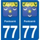 77 Pontcarré blason autocollant plaque stickers ville