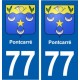 77 Pontcarré blason autocollant plaque stickers ville