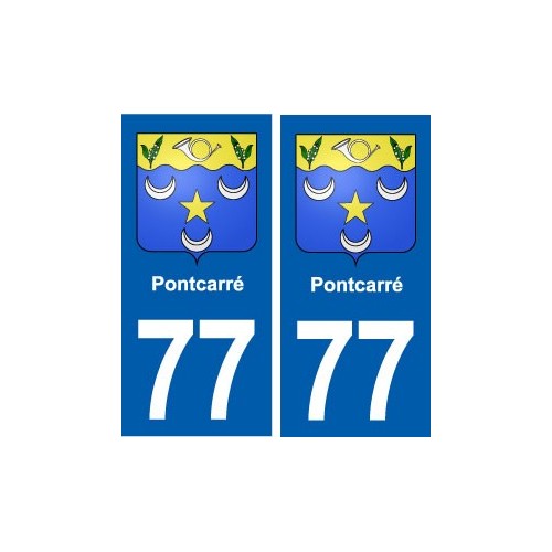 77 Pontcarré blason autocollant plaque stickers ville