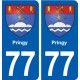 77 Pringy blason autocollant plaque stickers ville