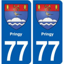 77 Pringy blason autocollant plaque stickers ville