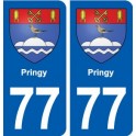 77 Pringy blason autocollant plaque stickers ville