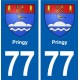 77 Pringy blason autocollant plaque stickers ville