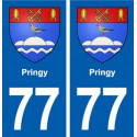 77 Pringy blason autocollant plaque stickers ville