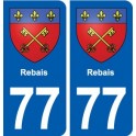 77 Rebais wappen aufkleber typenschild aufkleber stadt