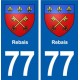 77 Rebais blason autocollant plaque stickers ville