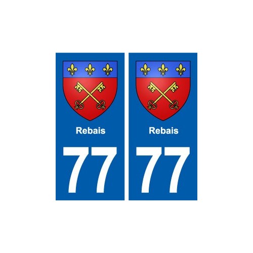 77 Rebais blason autocollant plaque stickers ville